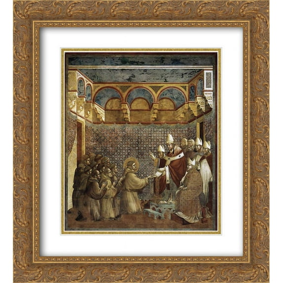 Giotto 2x Matted 20x22 Gold Ornate Framed Art Print 'Confirmation of the Rule'