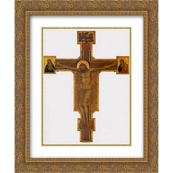 Giotto 2x Matted 20x24 Gold Ornate Framed Art Print 'Crucifixion'