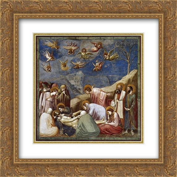 Giotto 2x Matted 22x20 Gold Ornate Framed Art Print 'Lamentation (The Mourning of Christ)'