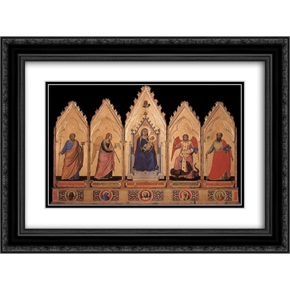 Giotto 2x Matted 24x20 Black Ornate Framed Art Print 'Polyptych'