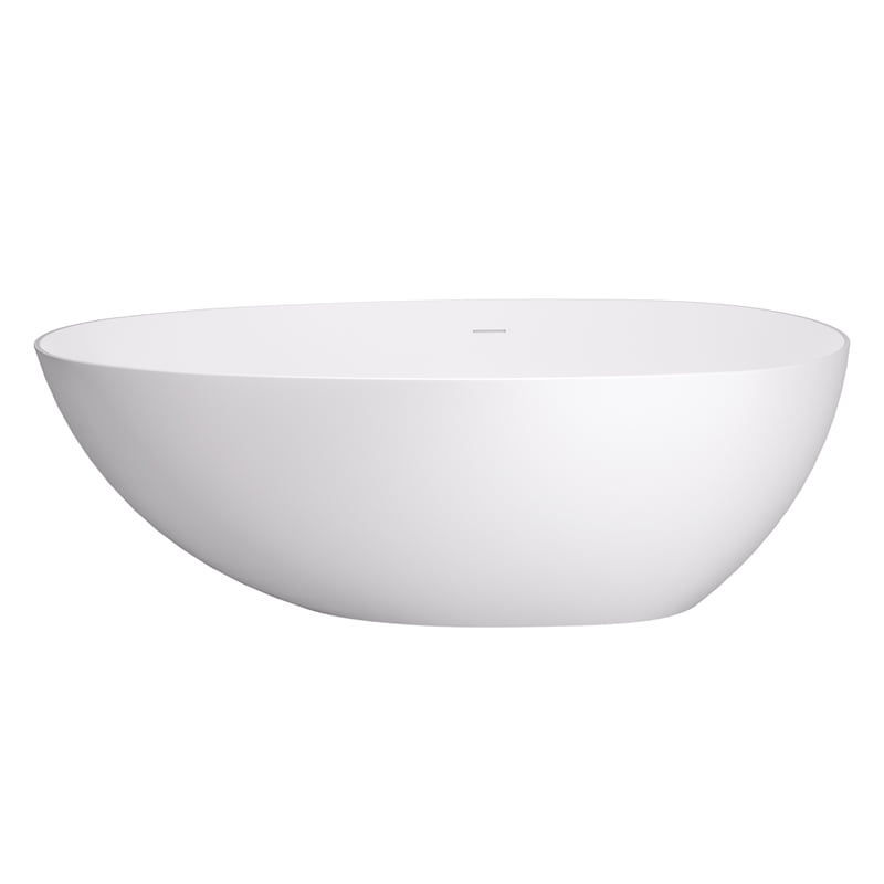Giotto 59" Matte White Solid Surface Freestanding Soaking Bathtub