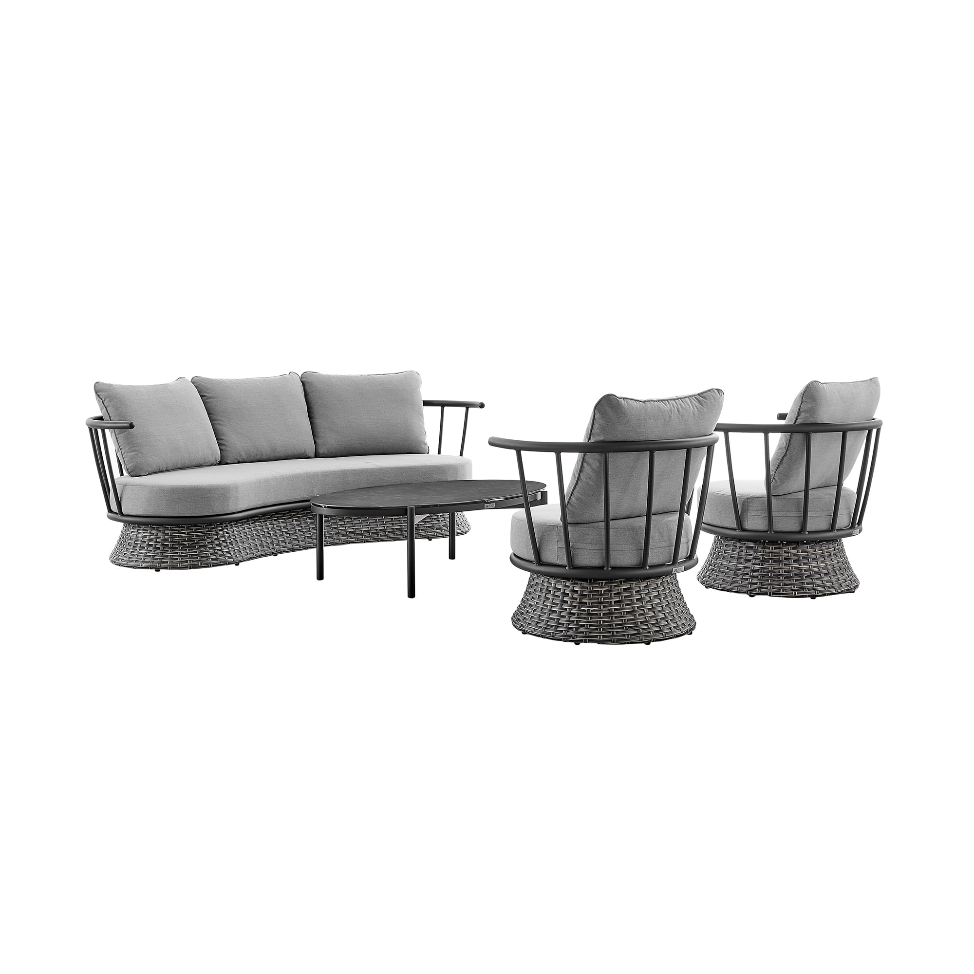 Giotto 28" Black Aluminum and Ceramic Outdoor Coffee Table