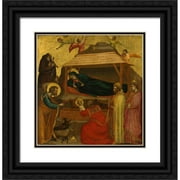 Giotto di Bondone 12x12 Black Ornate Wood Framed Double Matted Museum Art Print Titled: The Adoration of the Magi (ca. 1320)