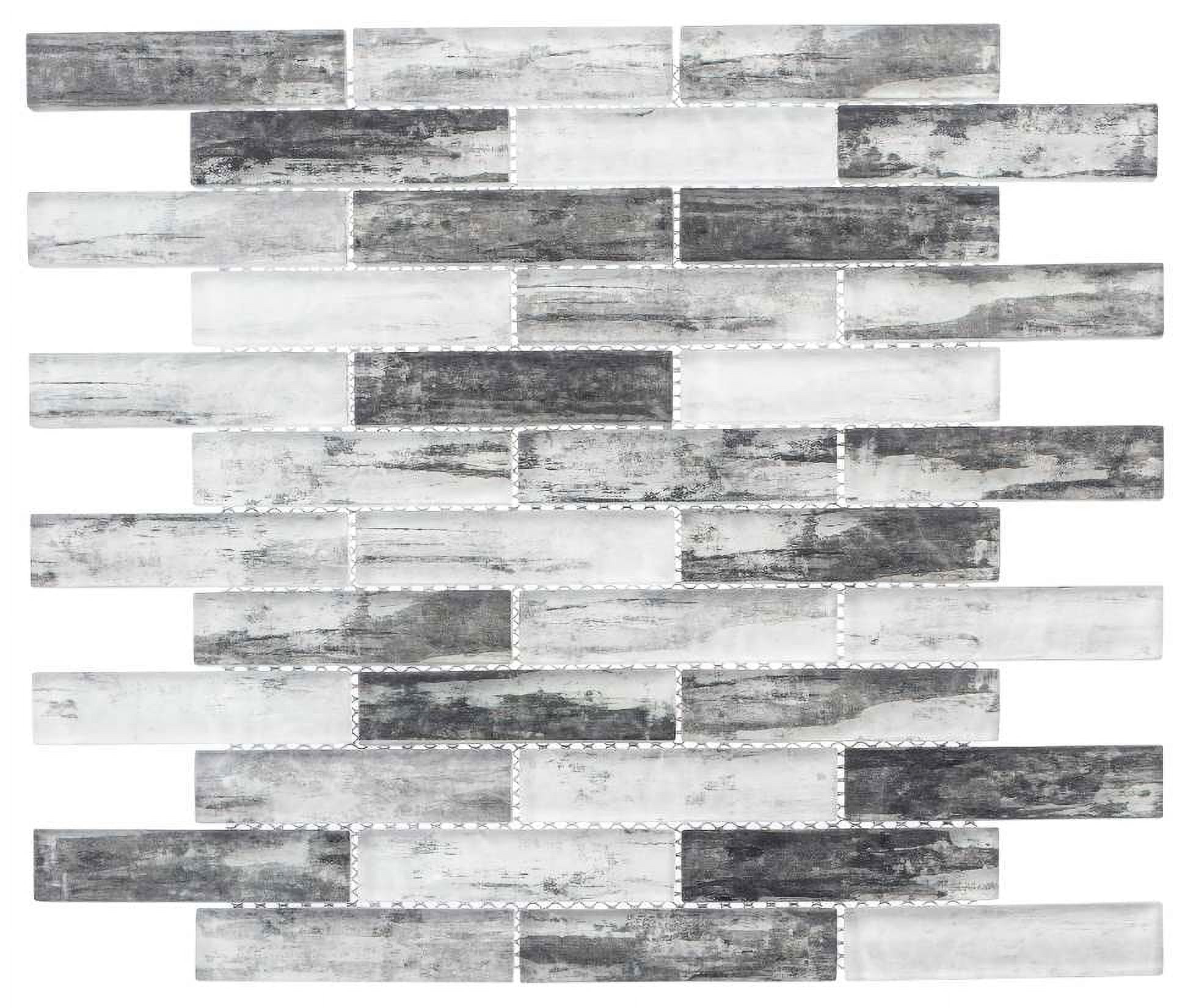 Giovan Jorell Gray 1-in. x 4-in. Brick Joint Matte Glass Mosaic Wall and Floor Tile