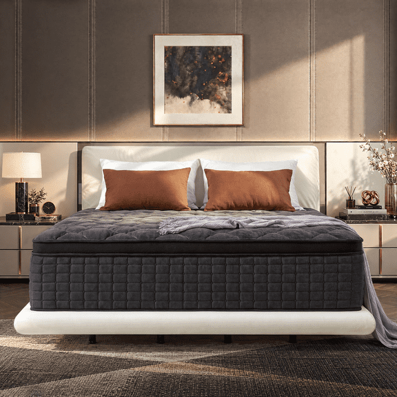 Giovanly 12 inch Queen Hybrid Mattress in a Box, Memory Foam and Individually Wrapped Pocket Coils, Medium Firm, Motion Isolation & Edge Support, Breathable Cooling Gel, CertiPUR-US Certified