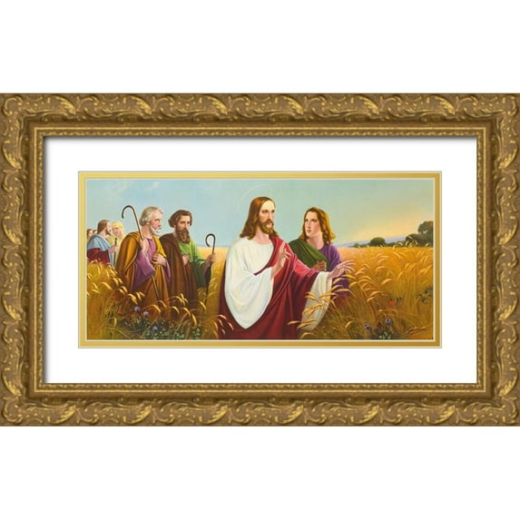 Giovanni 18x10 Gold Ornate Wood Framed with Double Matting Museum Art Print Titled - CHRISTUS IM ÄHRENFELD