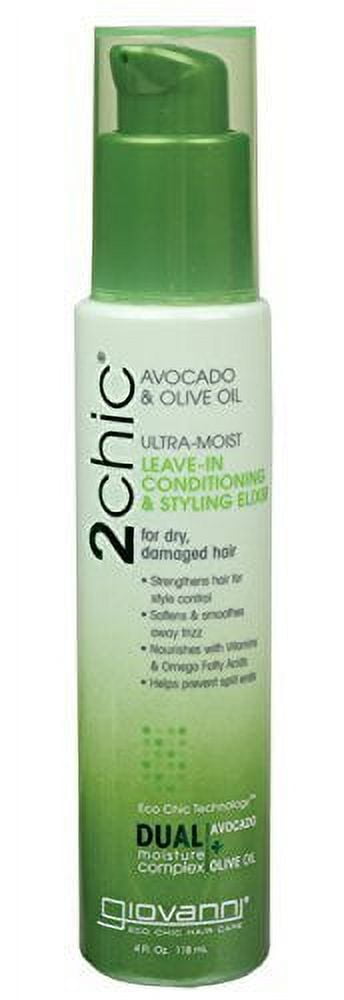 Giovanni 2Chic Avocado & Olive Oil Ultra-Moist Leave-In Conditioning & Styling Elixir, 118 ml / 4 oz