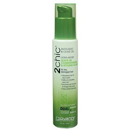 Giovanni 2Chic Avocado & Olive Oil Ultra-Moist Leave-In Conditioning & Styling Elixir, 118 ml / 4 oz