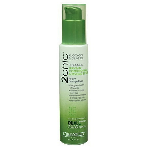 Giovanni 2Chic Avocado & Olive Oil Ultra-Moist Leave-In Conditioning & Styling Elixir, 118 ml / 4 oz