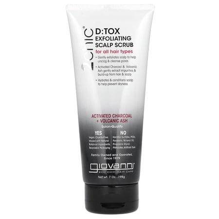Giovanni 2chic, D:Tox Exfoliating Scalp Scrub, Activated Charcoal + Volcanic Ash, 7 oz (198 g)