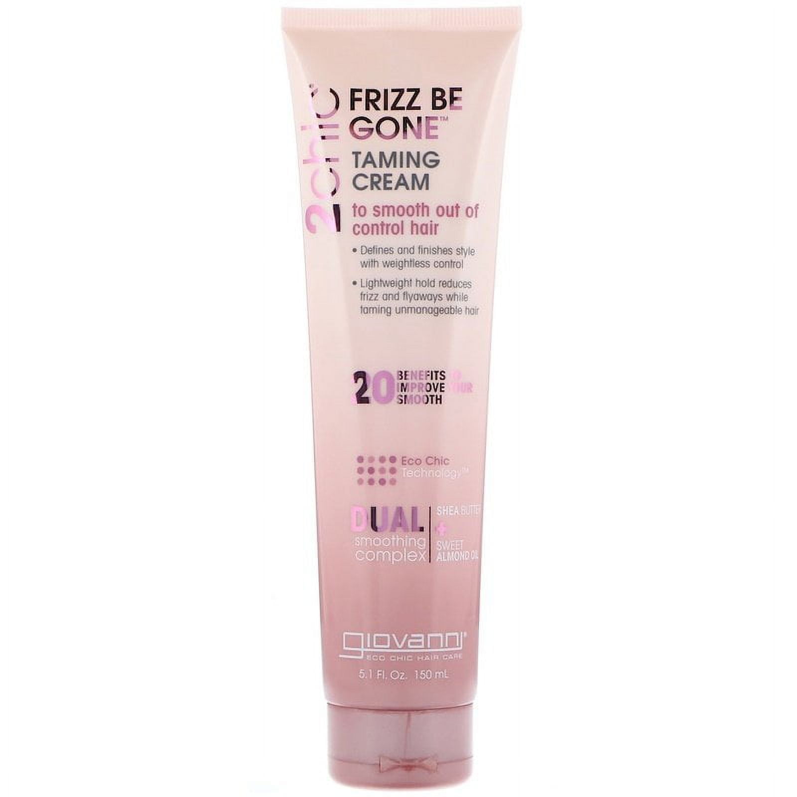 Giovanni 2chic Frizz Be Gone Taming Cream with Shea Butter, Sweet Almond Oil, Jojoba, No Parabens, 5.1 oz