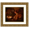 thumbnail image 1 of Giovanni Agostino Cassana 24x20 Gold Ornate Framed and Double Matted Museum Art Print Titled - Hens and Guinea Pigs (1718-1720), 1 of 4