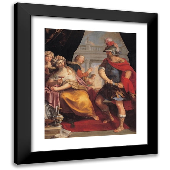 Giovanni Andrea Sirani 20x24 Black Modern Framed Museum Art Print Titled - Ulysses and Circe (1650 Circa - 1655)