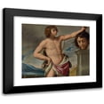 thumbnail image 1 of Giovanni Andrea Sirani 24x20 Black Modern Framed Museum Art Print Titled - David with the Head of Goliath, 1 of 5
