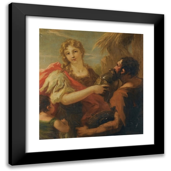Giovanni Antonio Pellegrini 20x21 Black Modern Framed Museum Art Print Titled - Erminia and the Shepherds