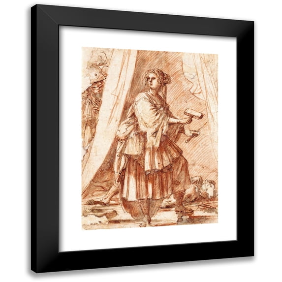 Giovanni Baglione 18x24 Black Modern Framed Museum Art Print Titled - Jael and Sisra (1585)