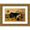 thumbnail image 1 of Giovanni Bartolena 24x17 Gold Ornate Framed and Double Matted Museum Art Print Titled - Oxen to the Manger, 1 of 4