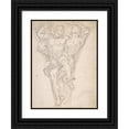 thumbnail image 1 of Giovanni Battista Carlone 12x14 Black Ornate Wood Framed Double Matted Museum Art Print Titled: Two Partially Draped Male Figures in a Pendentive (1603-84), 1 of 5