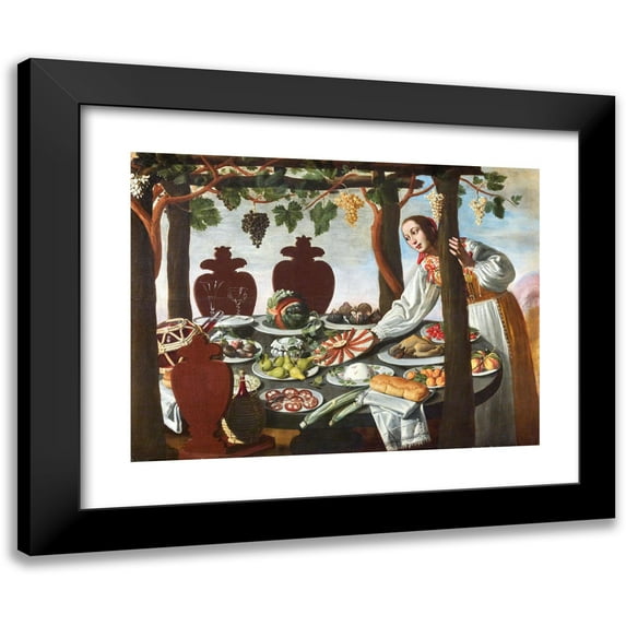 Giovanni Battista Cartei 24x19 Black Modern Framed Museum Art Print Titled - Allegory of the Seasons or Allegories of the Senses