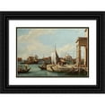 thumbnail image 1 of Giovanni Battista Cimaroli 24x18 Black Ornate Framed Double Matted Museum Art Print Titled: Punta Della Dogana, Venice, 1 of 5