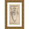thumbnail image 1 of Giovanni Battista Foggini 11x18 Gold Ornate Wood Frame and Double Matted Museum Art Print Titled - Design for a Ewer with Bull's Heads Under the Handels and Spout (1652-1725), 1 of 4