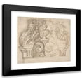 thumbnail image 1 of Giovanni Battista Foggini 16x15 Black Modern Framed Museum Art Print Titled - Design for an Overdoor or the Top of a Niche with a Bust and Garland-Bearing Putti (1652-1725), 1 of 5
