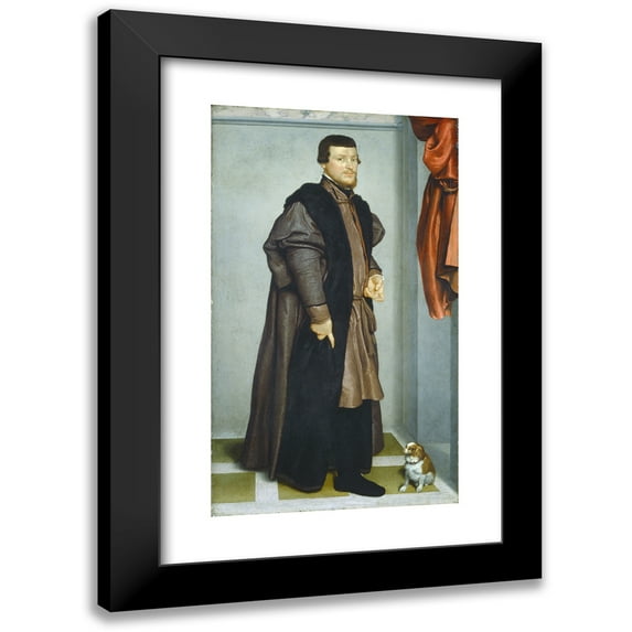 Giovanni Battista Moroni 10x14 Black Modern Framed Museum Art Print Titled - Gian Federico Madruzzo (C. 1560)