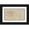 thumbnail image 1 of Giovanni Battista Passeri 14x10 Black Ornate Wood Framed Double Matted Museum Art Print Titled: Complex of Buildings (Mid-17th&nbsp;Century), 1 of 5