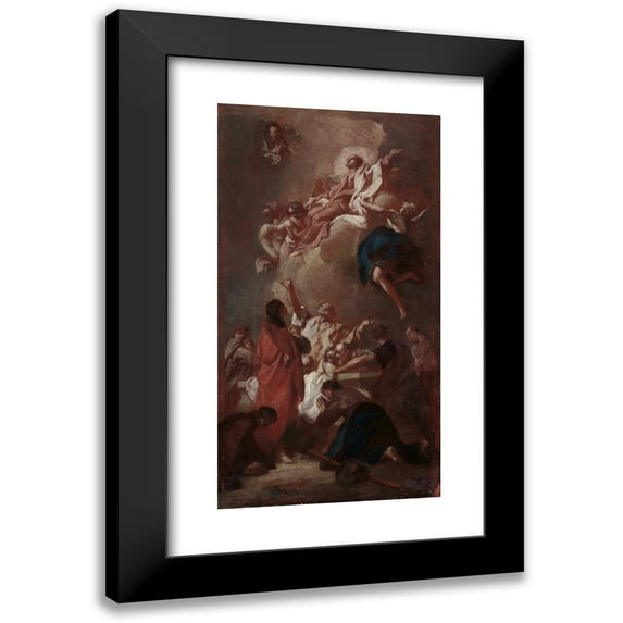 Giovanni Battista Piazzetta 14x24 Black Modern Framed Museum Art Print Titled - Sketch for ‘The Assumption of the Virgin’ (For St. James, Zbraslav, Near Prague) (C. 1744)