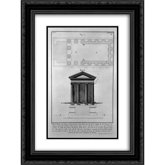 Giovanni Battista Piranesi 2x Matted 18x24 Black Ornate Framed Art Print 'The Roman antiquities, t. 4, Plate XLIX.'
