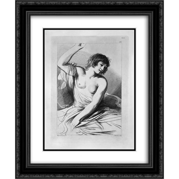 Giovanni Battista Piranesi 2x Matted 20x24 Black Ornate Framed Art Print 'Andromeda on the rock by Guercino'