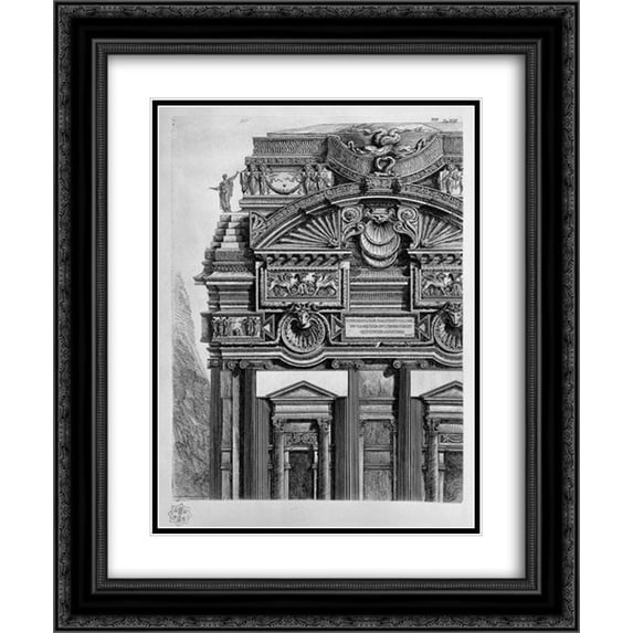 Giovanni Battista Piranesi 2x Matted 20x24 Black Ornate Framed Art Print 'Architectural decoration'