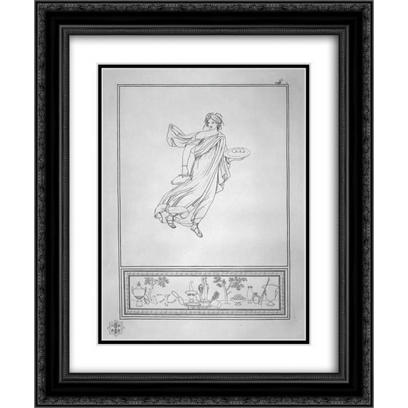 Giovanni Battista Piranesi 2x Matted 20x24 Black Ornate Framed Art Print 'Bacchante carrying a jar of fruit'