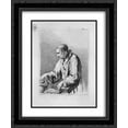 thumbnail image 1 of Giovanni Battista Piranesi 2x Matted 20x24 Black Ornate Framed Art Print 'Half figure depicting a priest with the holy water, by Guercino', 1 of 2