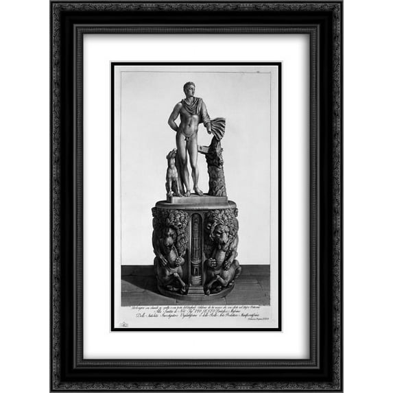 Giovanni Battista Piranesi 2x Matted 20x24 Black Ornate Framed Art Print 'Meleager'