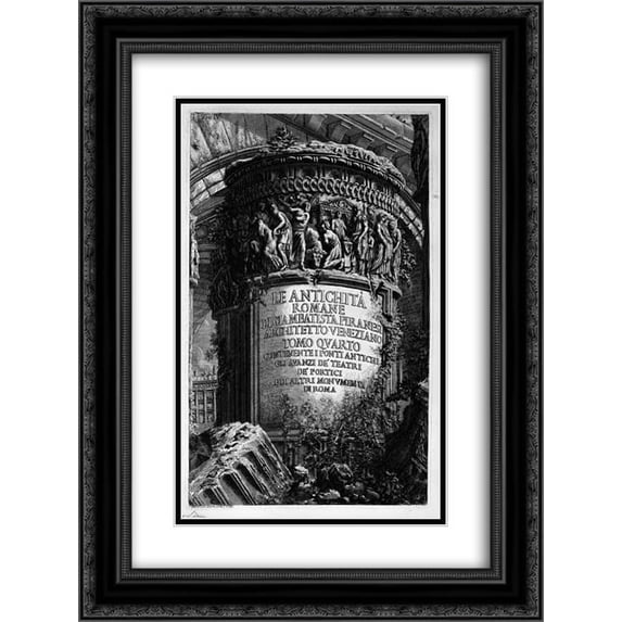 Giovanni Battista Piranesi 2x Matted 20x24 Black Ornate Framed Art Print 'The Roman antiquities, t. 4, Plate I. Cover Page'