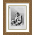 thumbnail image 1 of Giovanni Battista Piranesi 2x Matted 20x24 Gold Ornate Framed Art Print 'Half figure depicting a priest with the holy water, by Guercino', 1 of 2