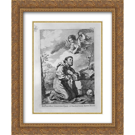 Giovanni Battista Piranesi 2x Matted 20x24 Gold Ornate Framed Art Print 'St. Francis in Prayer'