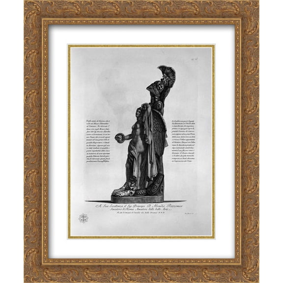 Giovanni Battista Piranesi 2x Matted 20x24 Gold Ornate Framed Art Print 'Trophy of the ancient marble Clementino at the Vatican Museum, which was found in 1772'