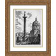 thumbnail image 1 of Giovanni Battista Piranesi 2x Matted 20x24 Gold Ornate Framed Art Print 'View of the two Churches the one called the Madonna of Loreto, the other the name of Mary at the Trajan column', 1 of 2