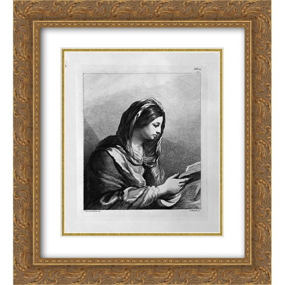 Giovanni Battista Piranesi 2x Matted 20x24 Gold Ornate Framed Art Print 'Woman Reading (half length)'