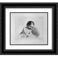 thumbnail image 1 of Giovanni Battista Piranesi 2x Matted 22x20 Black Ornate Framed Art Print 'Cherub, half-length, by Guercino', 1 of 2