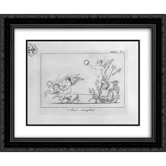 Giovanni Battista Piranesi 2x Matted 24x20 Black Ornate Framed Art Print 'Love triumphant'
