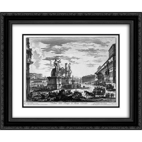 Giovanni Battista Piranesi 2x Matted 24x20 Black Ornate Framed Art Print 'View of the Spanish Steps'