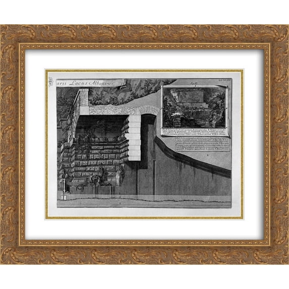 Giovanni Battista Piranesi 2x Matted 24x20 Gold Ornate Framed Art Print 'Following the above table'