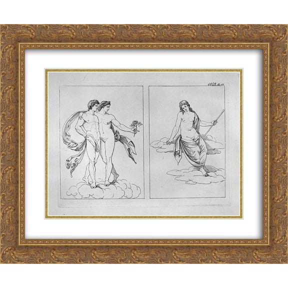 Giovanni Battista Piranesi 2x Matted 24x20 Gold Ornate Framed Art Print 'Gemini and Virgo'