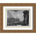 thumbnail image 1 of Giovanni Battista Piranesi 2x Matted 24x20 Gold Ornate Framed Art Print 'View of eighteen side columns', 1 of 2