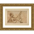 thumbnail image 1 of Giovanni Battista Ricci 14x11 Gold Ornate Wood Frame and Double Matted Museum Art Print Titled - The Martyrdom of Saint Peter (1537-1627), 1 of 4