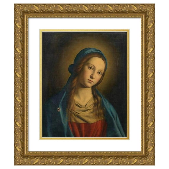 Giovanni Battista Salvi da Sassoferrato 20x23 Gold Ornate Framed and Double Matted Museum Art Print Titled - Virgin