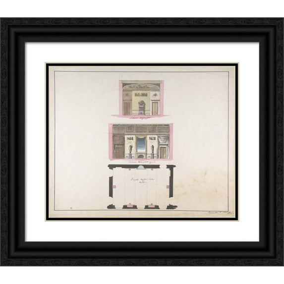 Giovanni Battista Silvestri 18x15 Black Ornate Wood Framed Double Matted Museum Art Print Titled - Elective 'Of the New Gallery' (1796-1873)